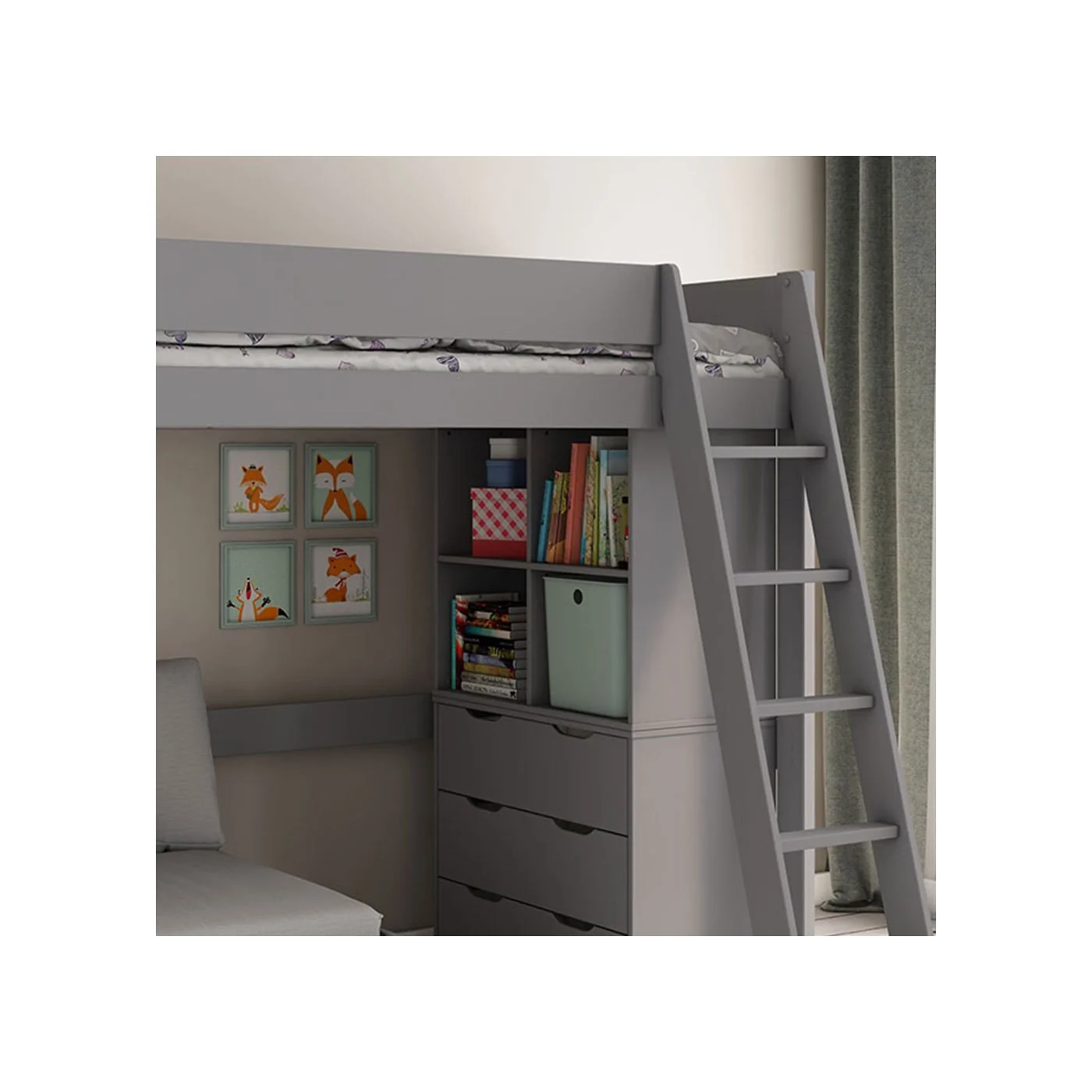 Kids Avenue Estella High Sleeper Bed with Sofa Bed  and Storage Drawers image 5