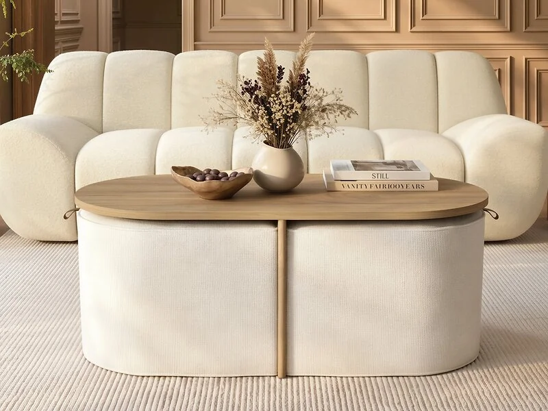 SOLACE+CO Leto Oval Coffee Table & Seating Set – view 3