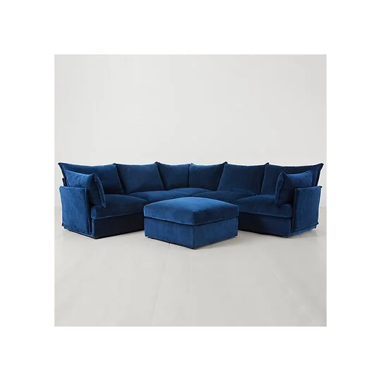 Swyft Sofa in a Box Model 06 Modular Royal Velvet Corner Sofa with Ottoman