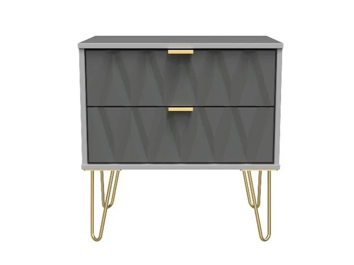 modern storage cabinet with two drawers diamond pattern