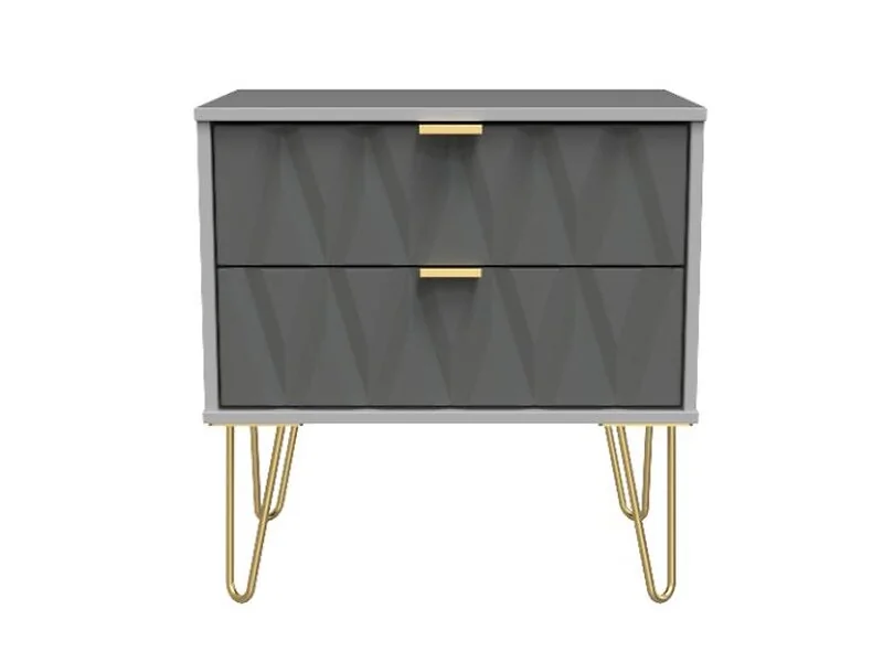 modern storage cabinet with two drawers diamond pattern