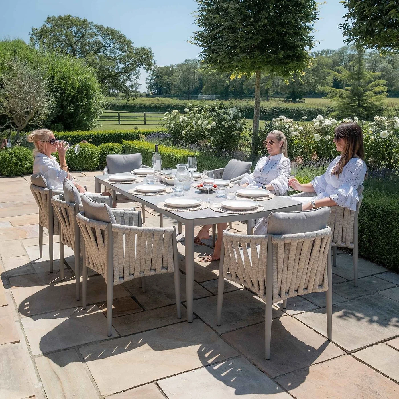 Maze Rattan Milan 8 Seat Rectangular Dining Set image 2
