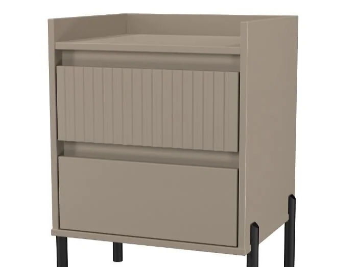 Modern Bedside Table with Textured Drawer Fronts