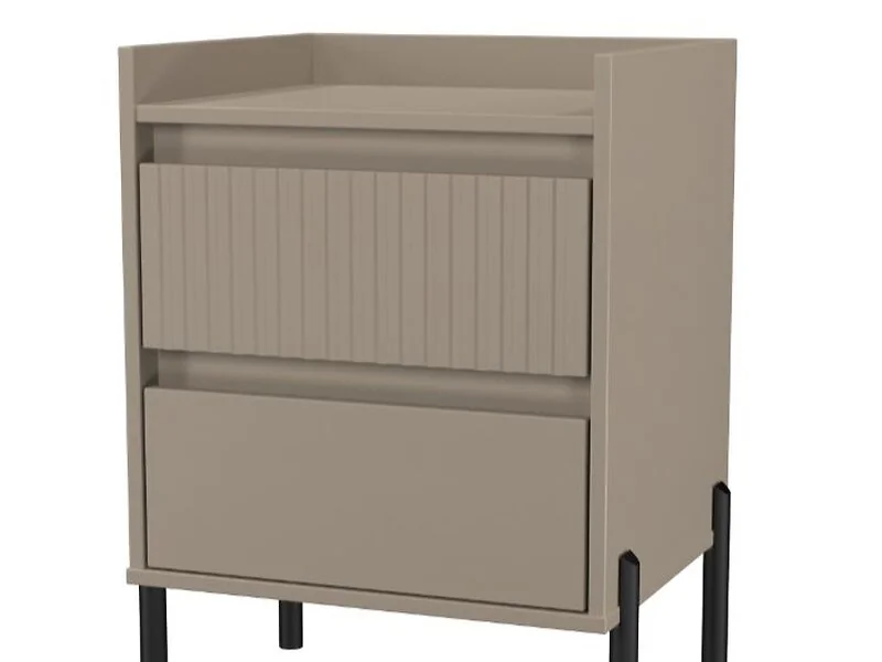 Modern Bedside Table with Textured Drawer Fronts