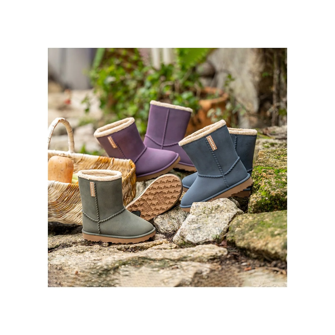 Waterproof Children's Snug Winter Boots in Khaki by AJS Blackfox image 5