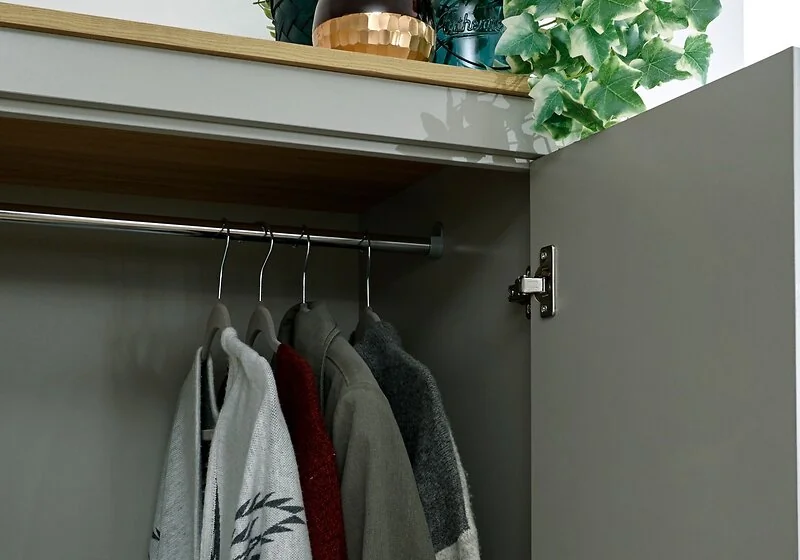 traditional wardrobe with drawers and hanging space