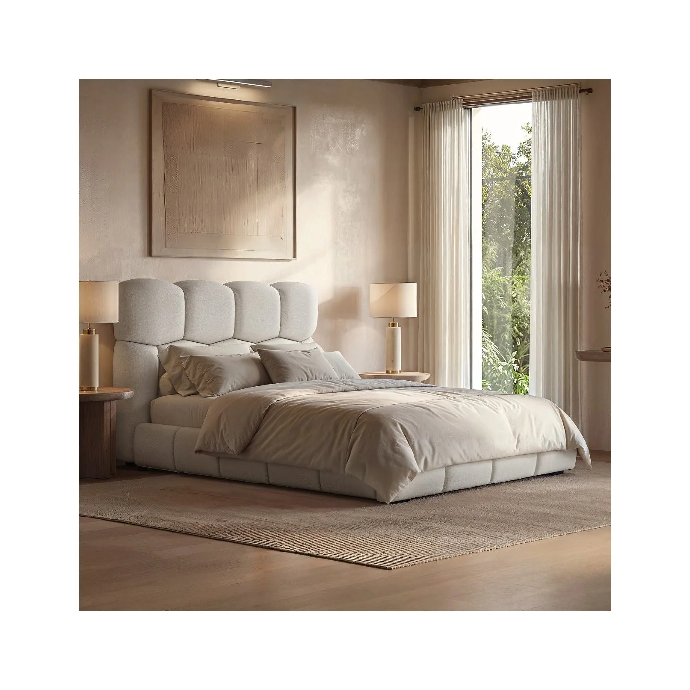 SOLACE+CO Irma Marshmallow Bed Cream Chenille image 3