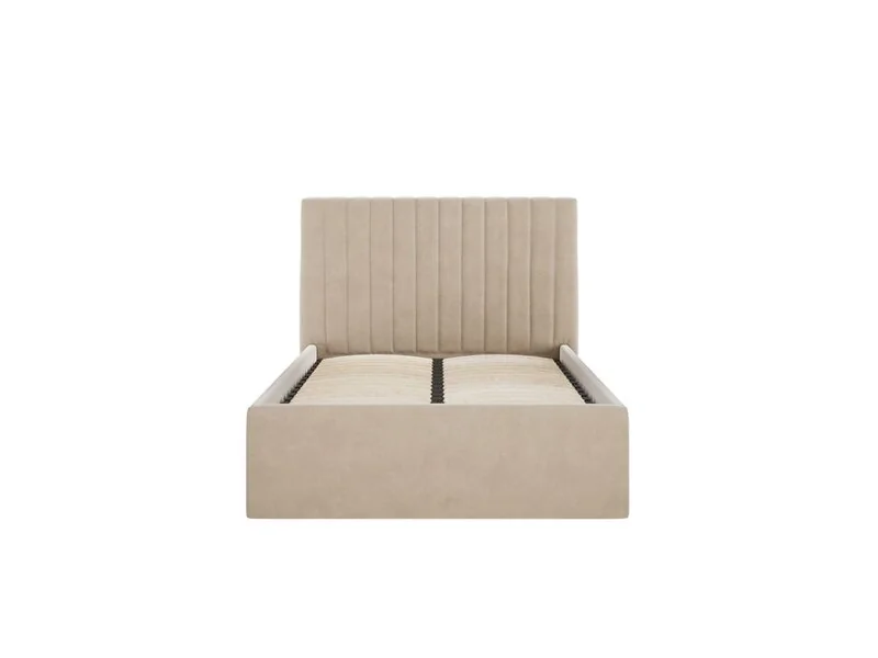 LPD velvet bed with fluted headboard and under bed storage - cutout