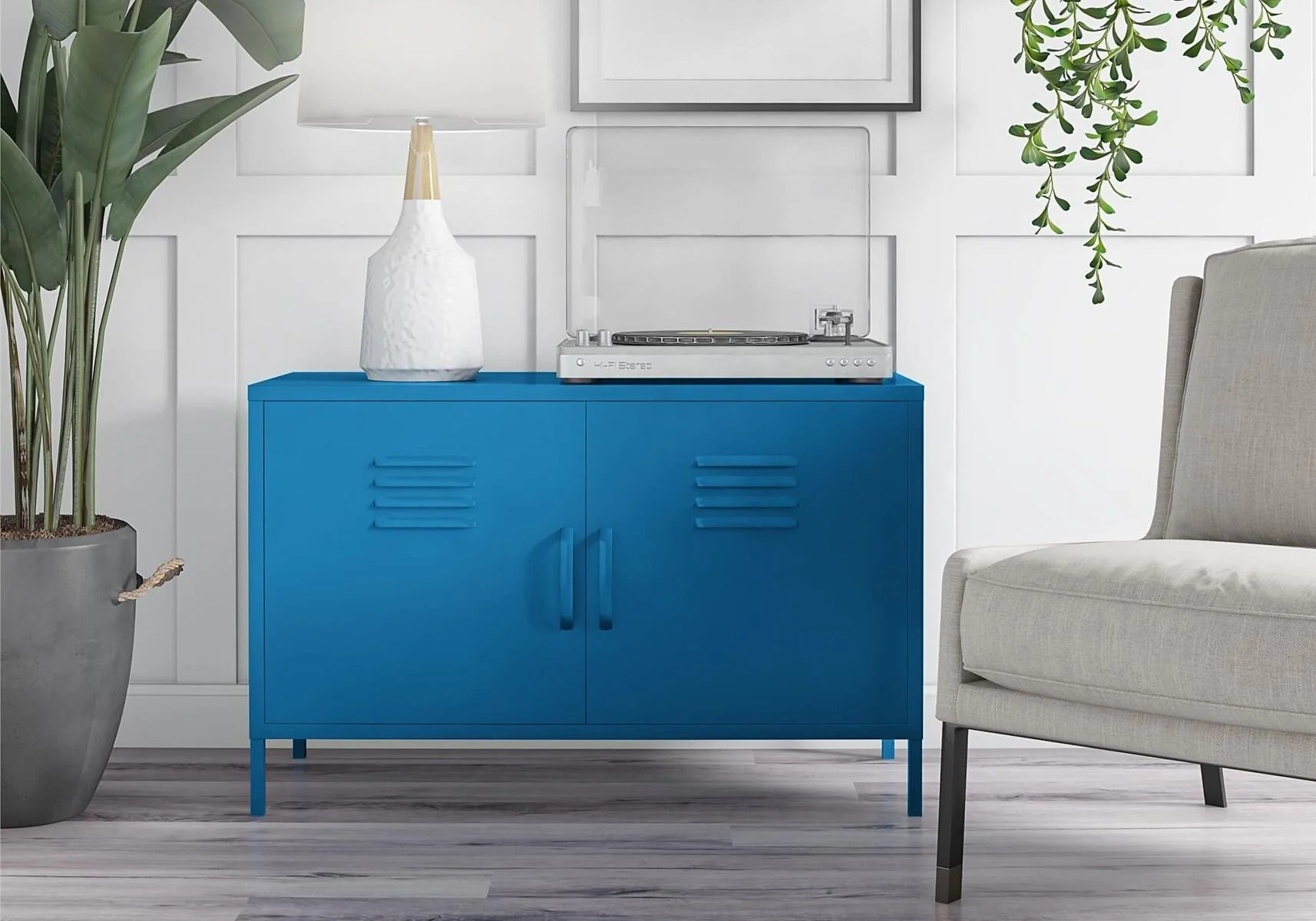 Novogratz Cache 2 Door Metal Locker Accent Cabinet – view 2