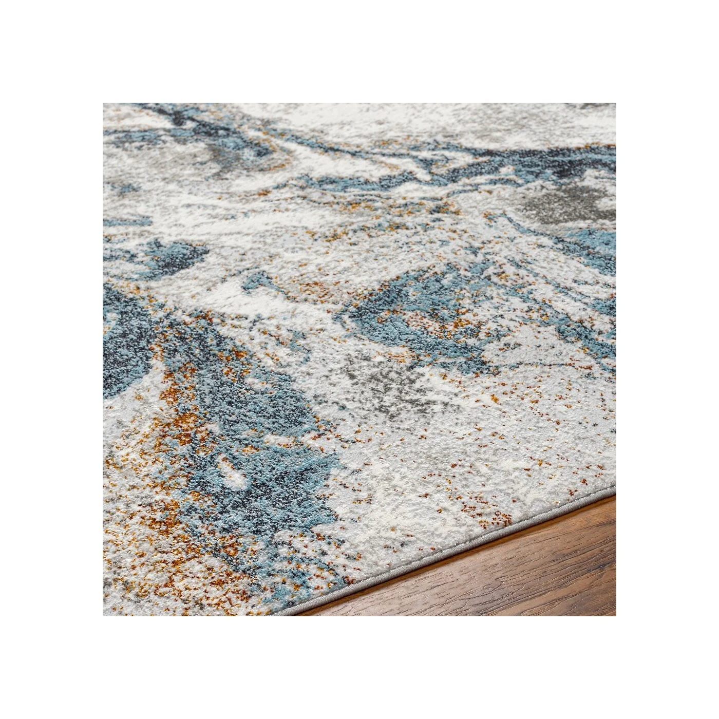 Livabliss Tenita Abstract Modern Marble Area Rug Sky Blue image 2