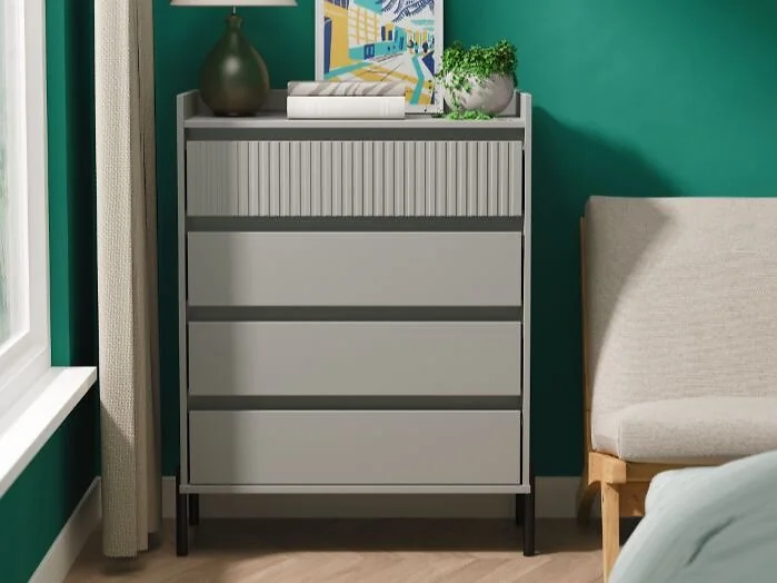 Welcome Furniture Osaka 4 Drawer Tall Bedside Cabinet