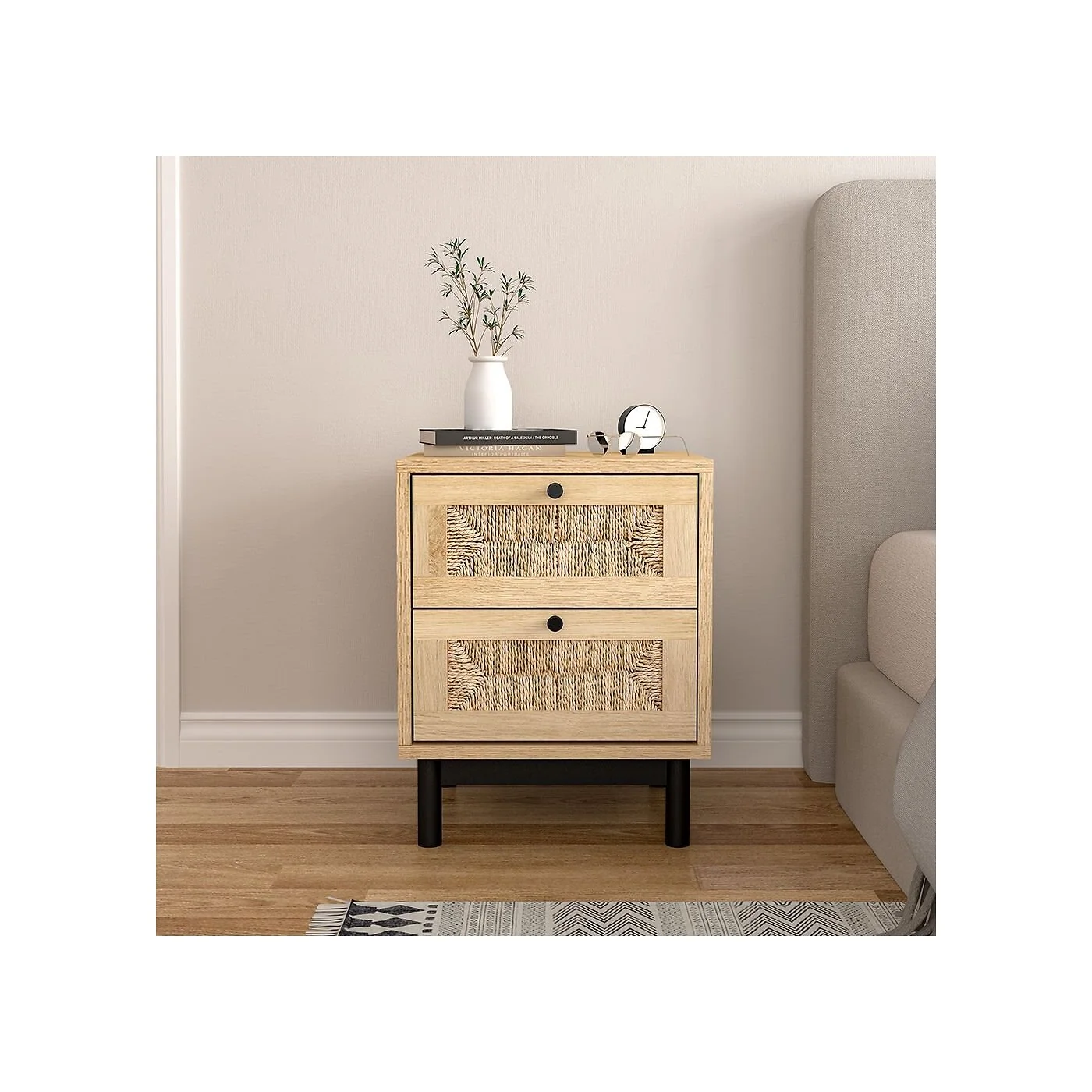 Living & Home Direct 2-Drawer Woven Accent Cabinet image 8