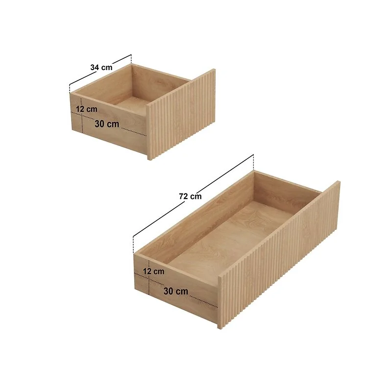 SOLACE+CO Velmor Ribbed Chest of 5 Drawers Oak image 7