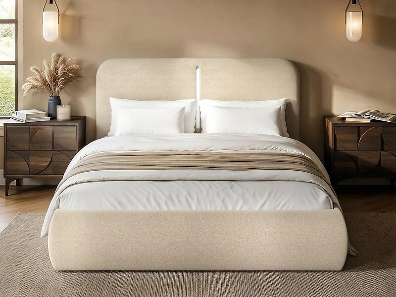SOLACE+CO Stille Upholstered Ottoman Bed with LED Lighting – view 4