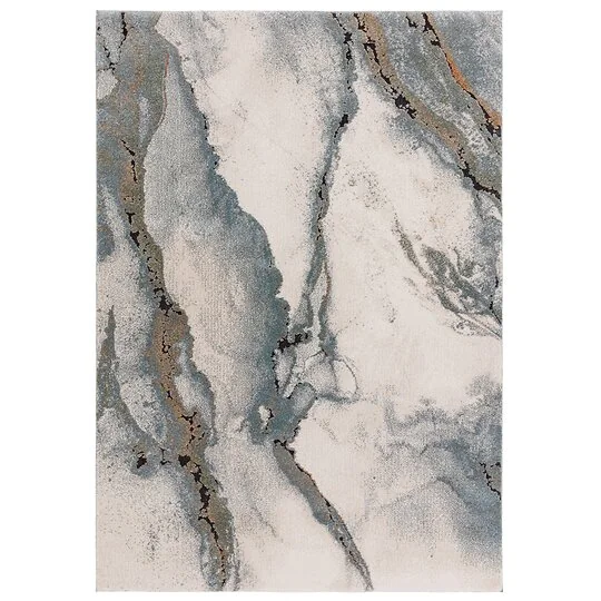 Asiatic London Mirage Oasis Blue Abstract Earth Tone Rug
