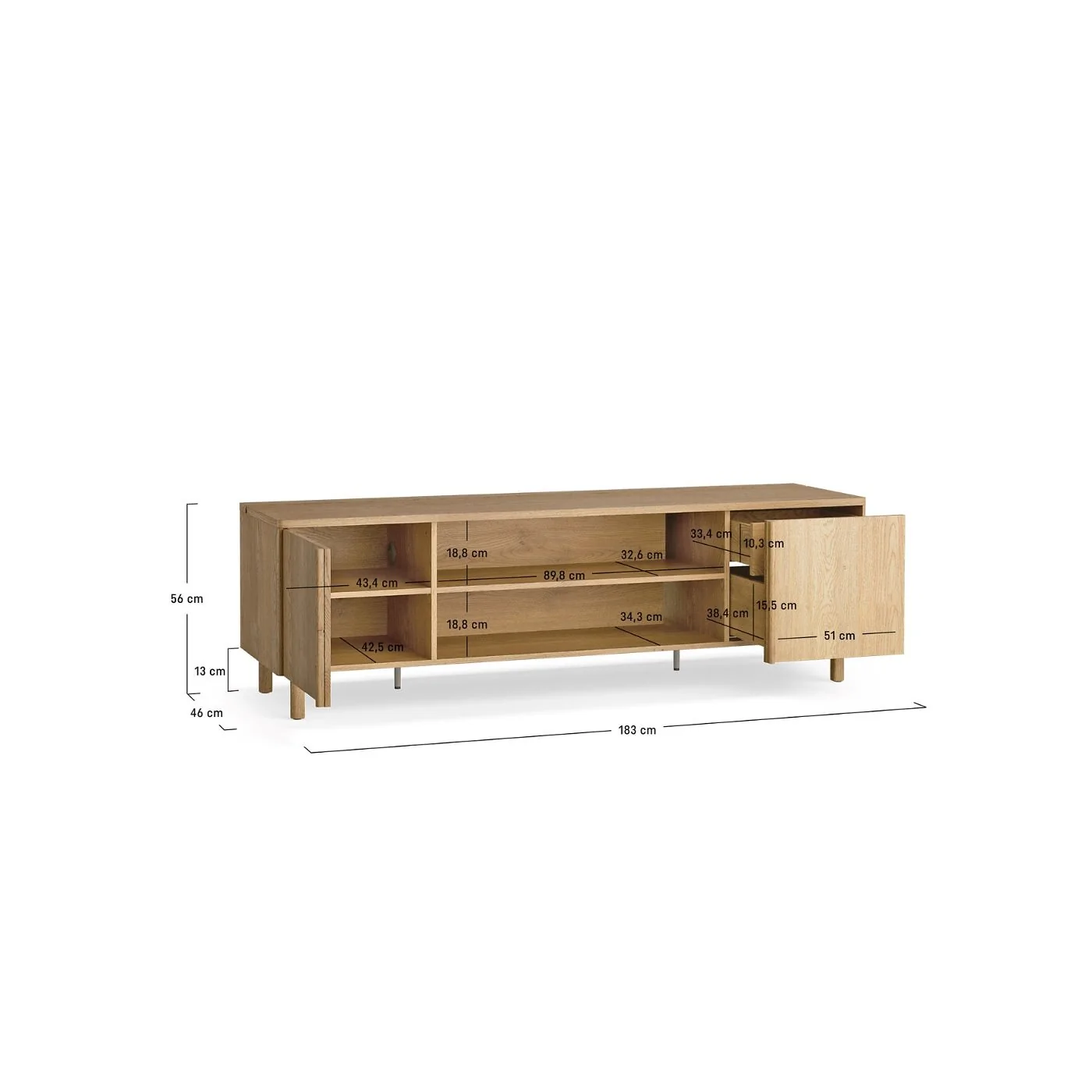Vox Well Wide Media Unit with Cable Storage image 7