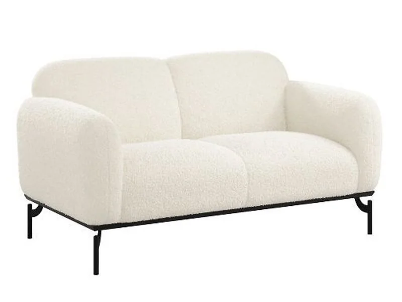 LPD Larsa 2 seater Sherpa sofa in cream with black metal legs- cutout