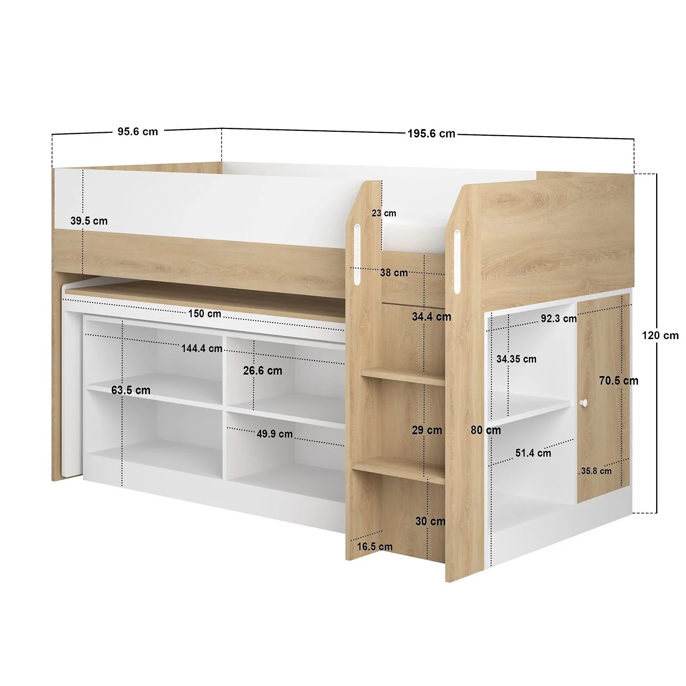 Flair Aiden Kids Cabin Bed with Desk & Storage image 19