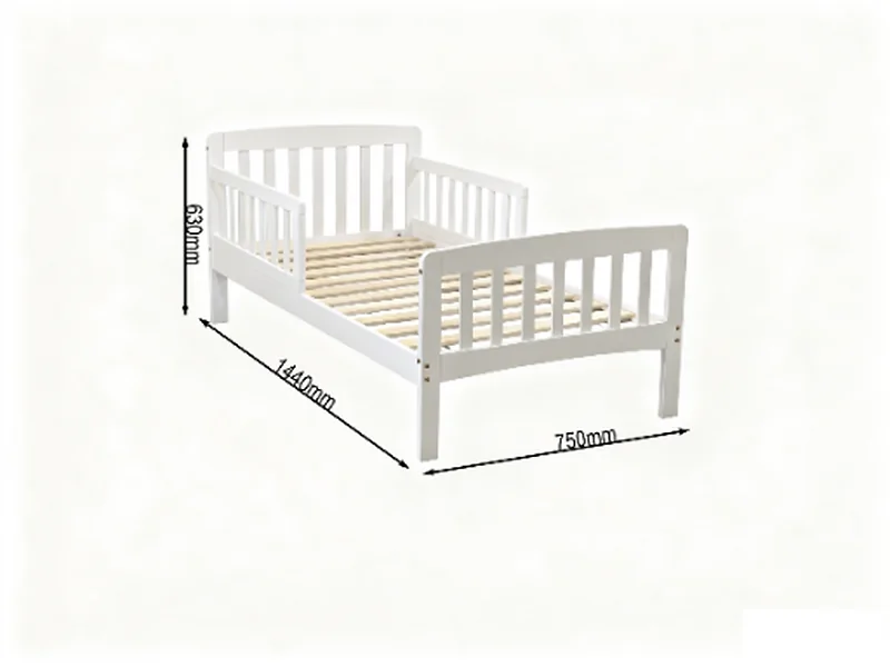 Kidsaw Jinsen Toddler Bed with Guard Rails White – view 7