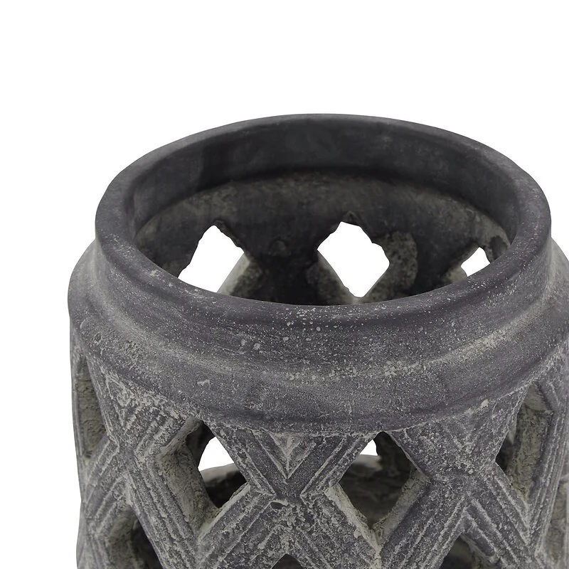 Amalfi Grey Lattice Lantern image 2