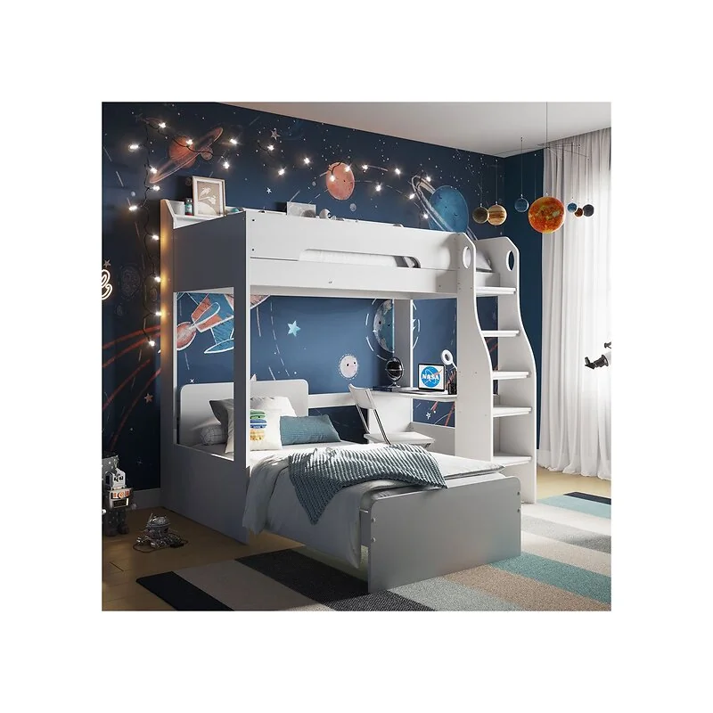 Flair Cosmic L Shaped Bunk Bed White