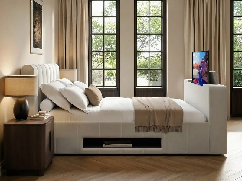 SOLACE+CO Langden TV Ottoman Bed with Side Lift Storage – view 3