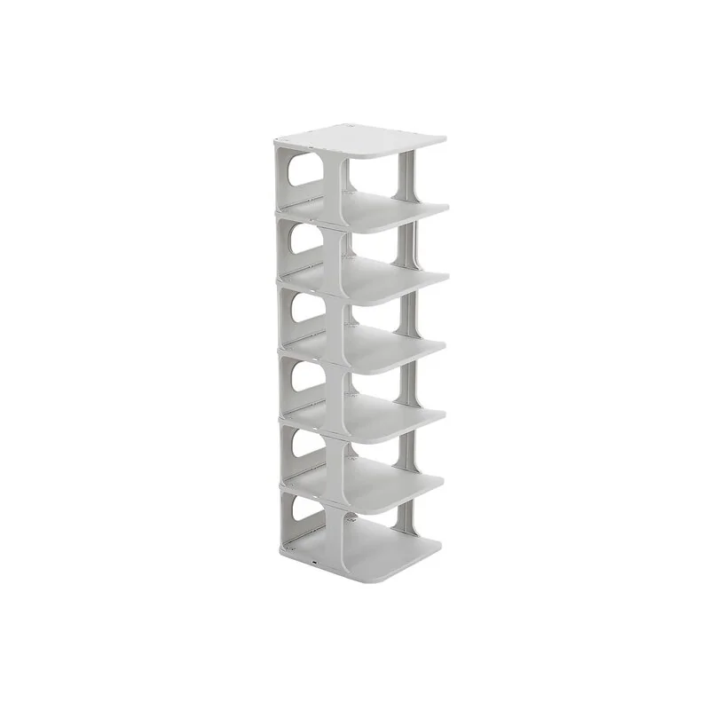 Living & Home 6-Tier 6-Pair Off-White Plastic Shoe Rack image 7