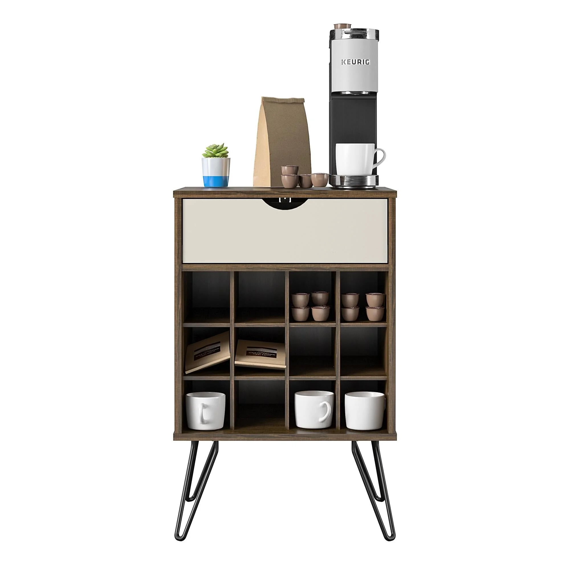 Novogratz Harmony Concord Beverage Storage Stand Natural