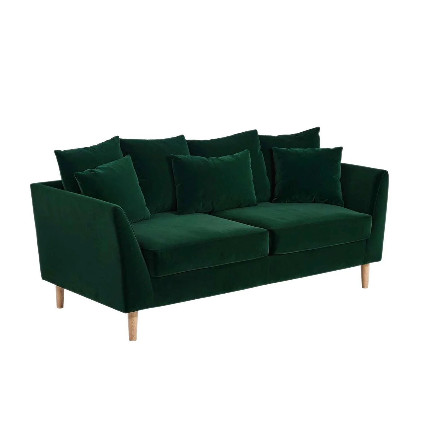 Flair Avery 3 Seater Scatter Back Bottle Green Velvet Sofa image 3