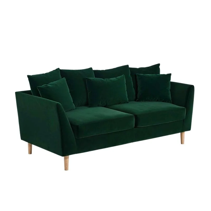 Flair Avery 3 Seater Scatter Back Bottle Green Velvet Sofa image 3