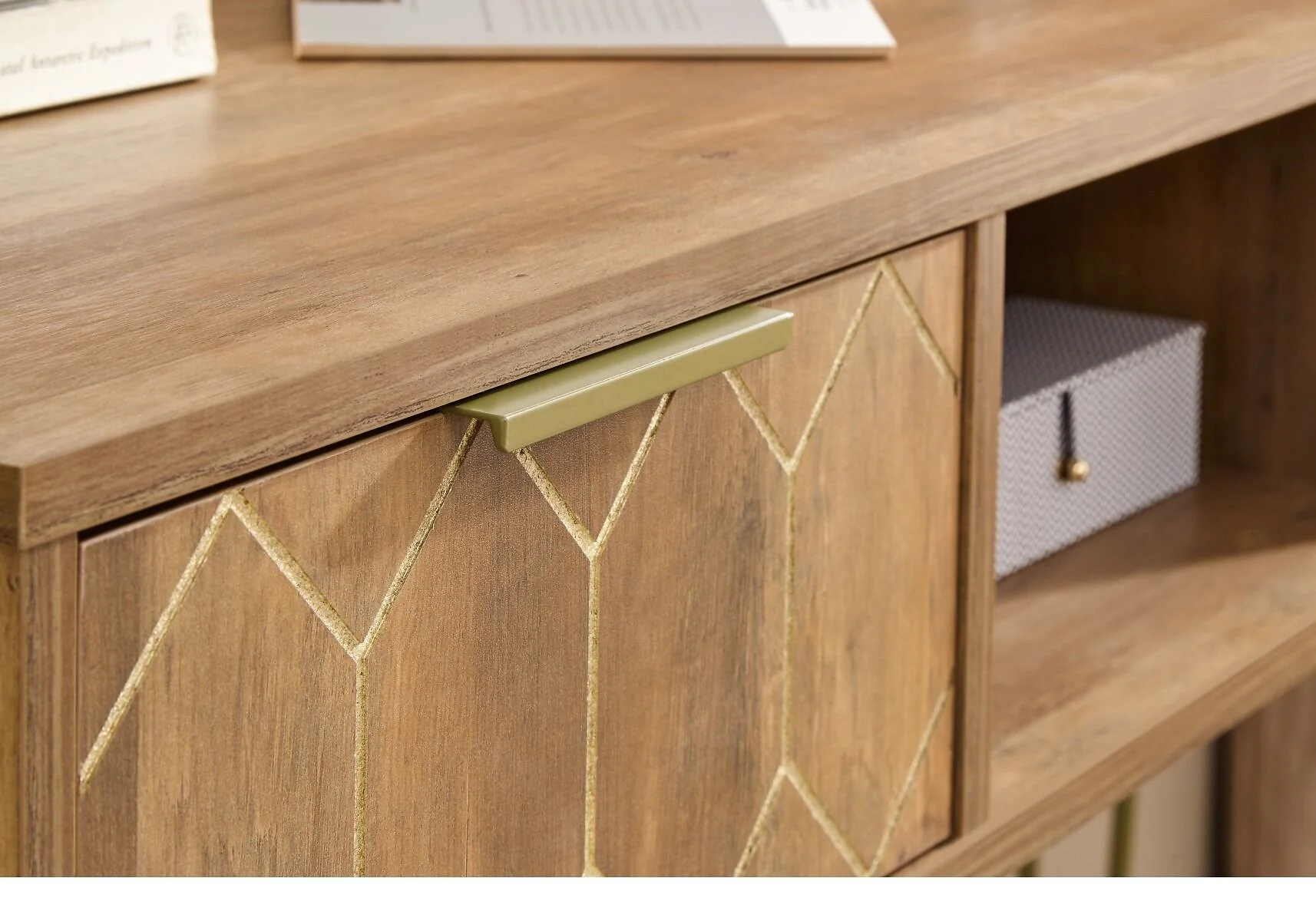 GFW Orleans hallway console table with drawers and open cubbyhole