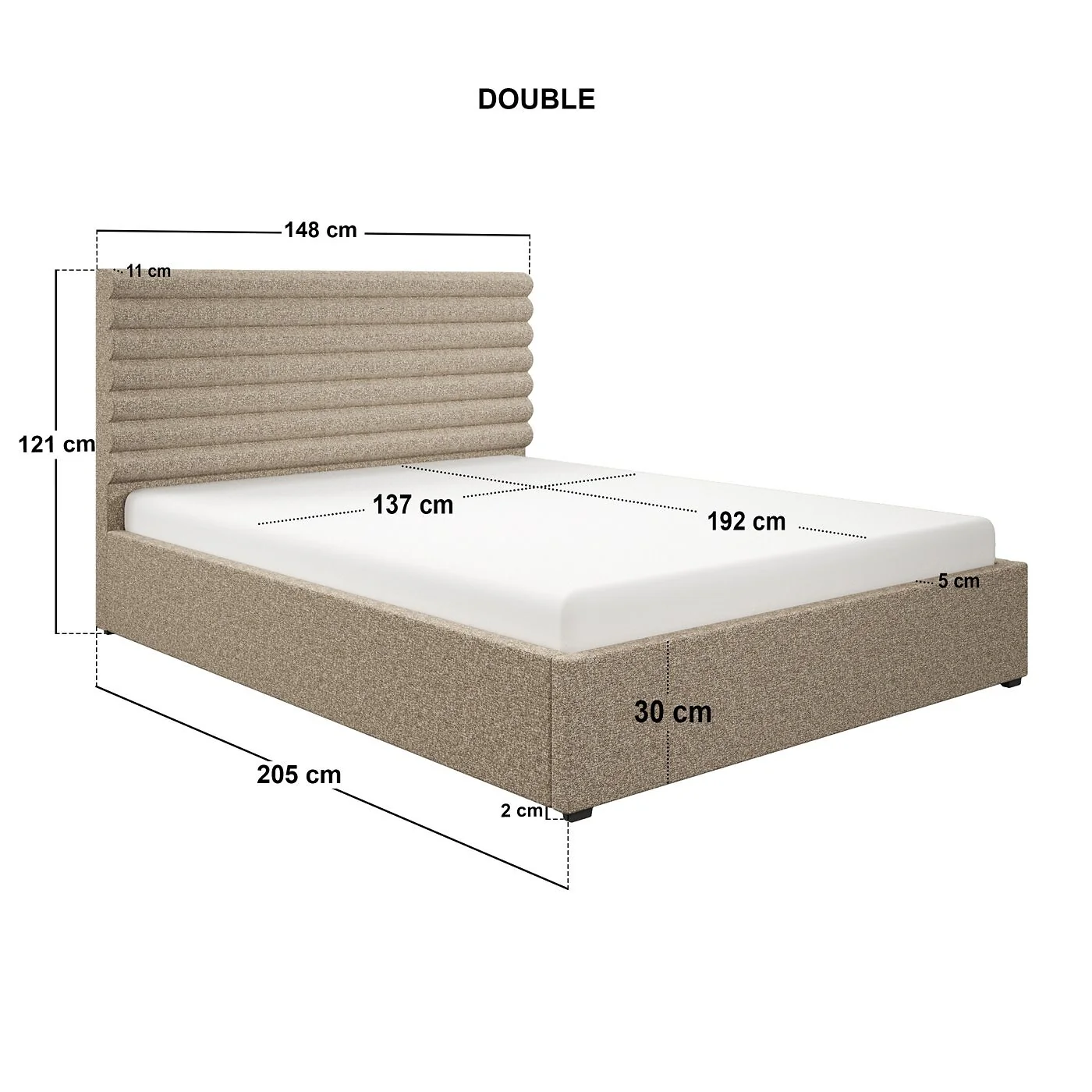 SOLACE+CO Velora Ottoman Bed Brown Chenille image 8