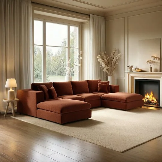 SOLACE+CO Asher Large U Shape Sofa Bundle