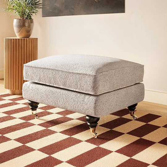 SOLACE+CO Addison Footstool with Caster Legs