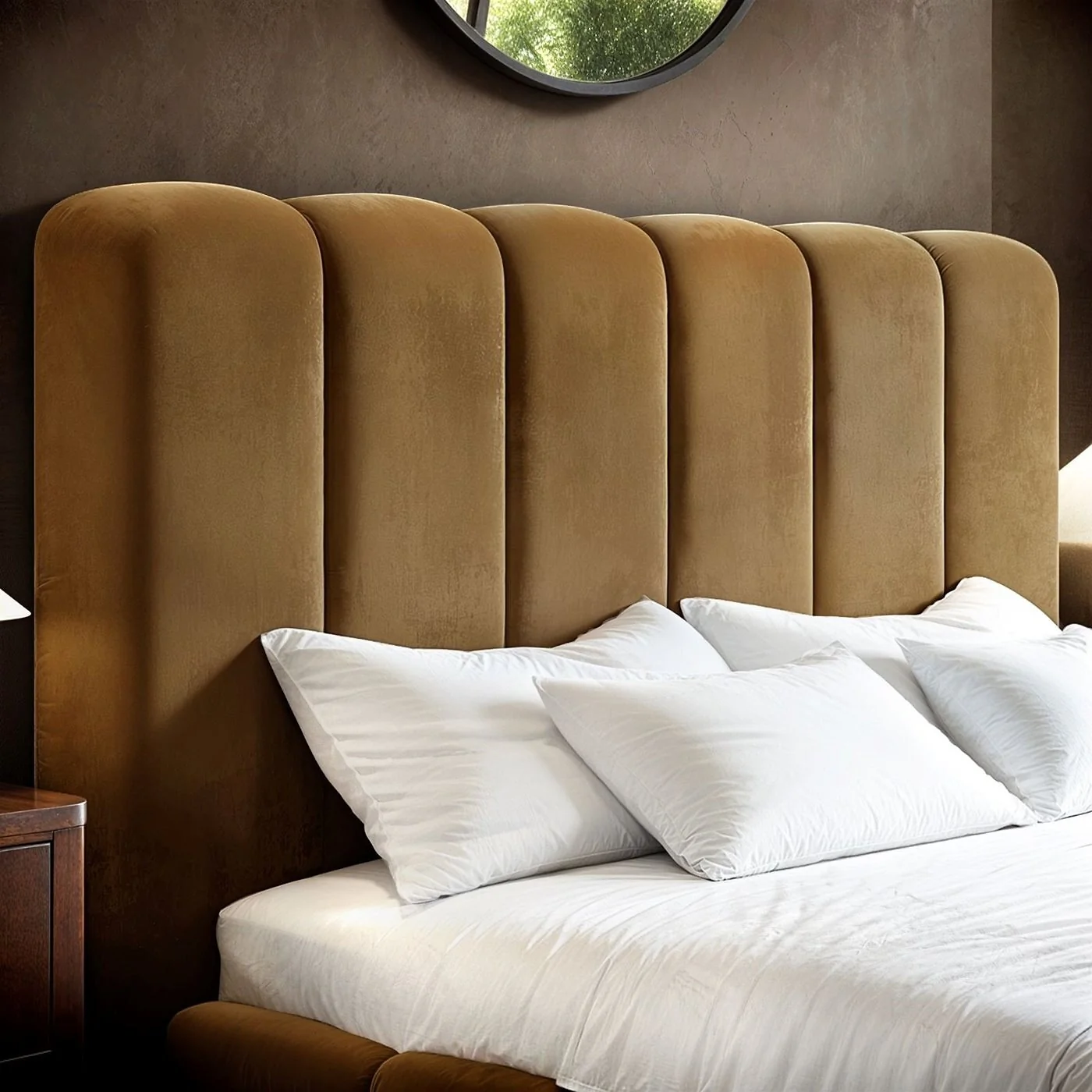SOLACE+CO Emilie Ribbed Ottoman Bed Caramel Velvet image 4
