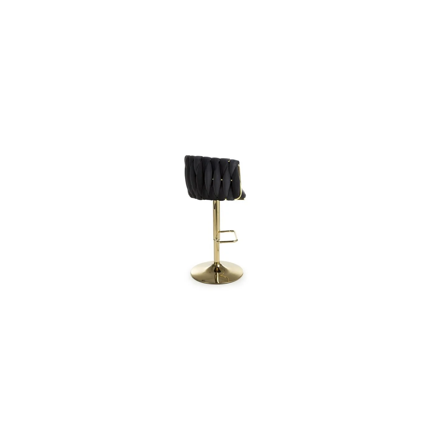 Bellaire Brushed Velvet Black Bar Stool image 3