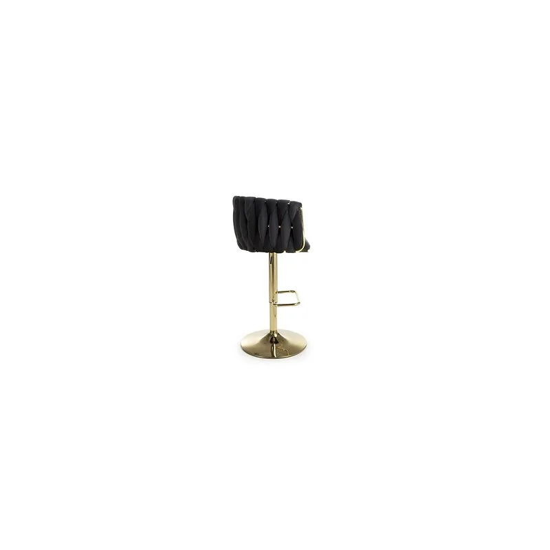 Bellaire Brushed Velvet Black Bar Stool image 3
