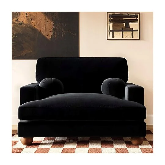SOLACE+CO Addison Loveseat Black Velvet
