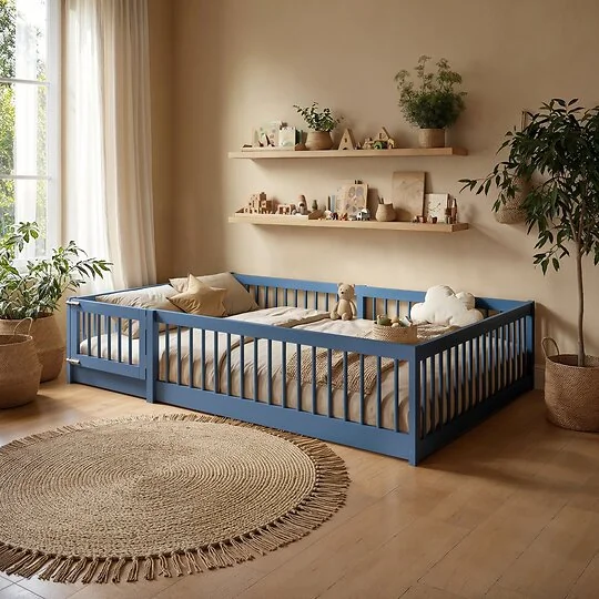 Flair Imogen Montessori Toddler Floor Bed with Safety Fence