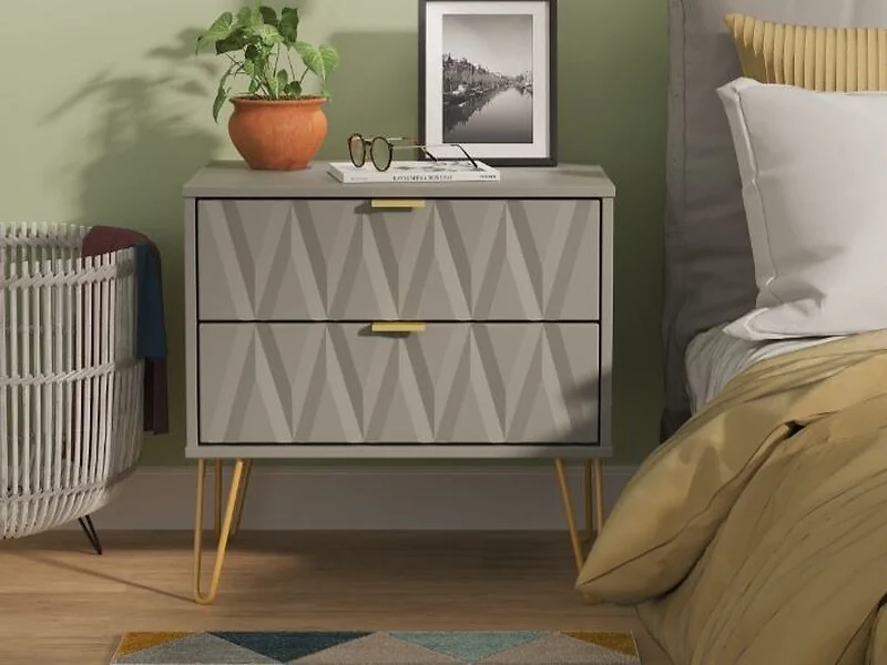 Welcome Furniture Diamond 2 Drawer Midi Chest Storage Cabinet