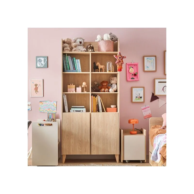 Vox Muve Bookcase with Shelves and Doors Oak Effect