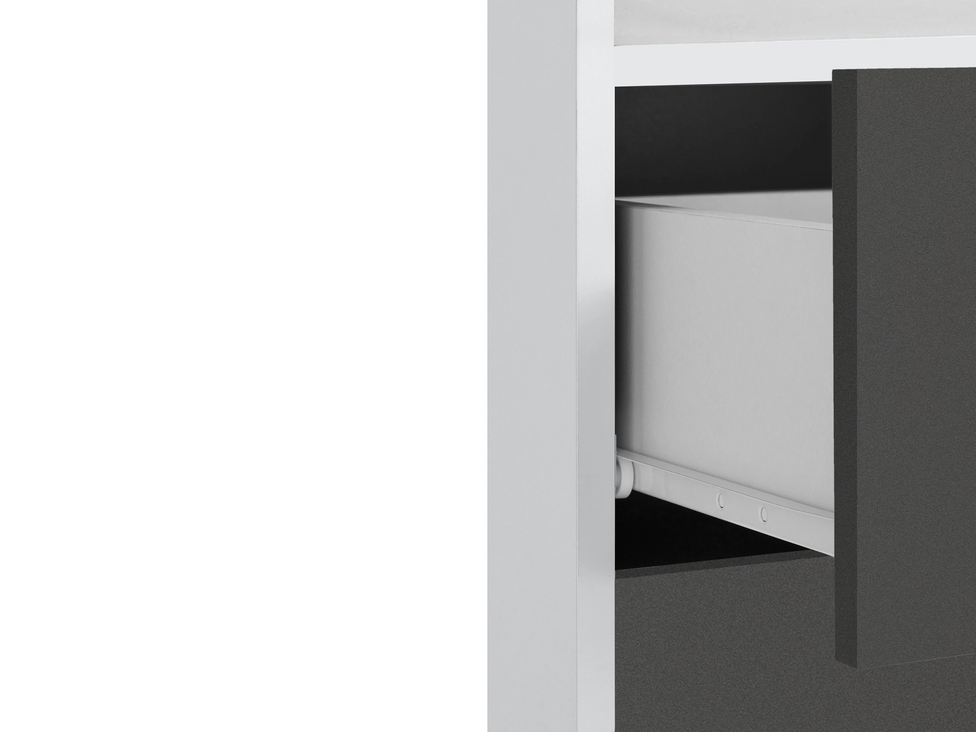 Dorel Mirza Cabinet with 2 Doors and 1 Drawer in White Anthracite Oak view 4