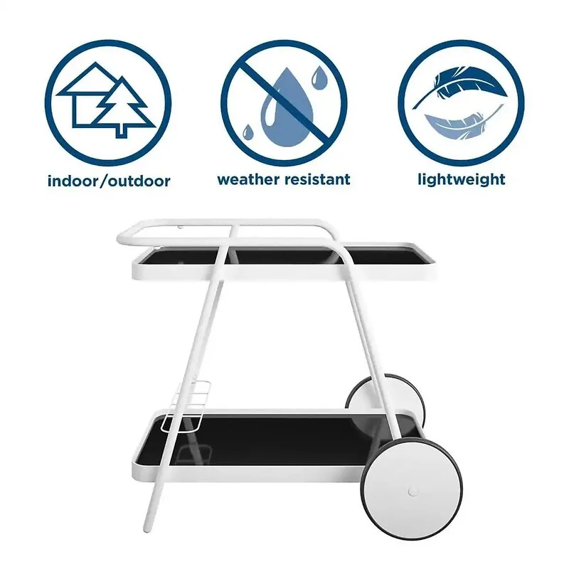 Novogratz Barbie Outdoor Bar Cart White view 2