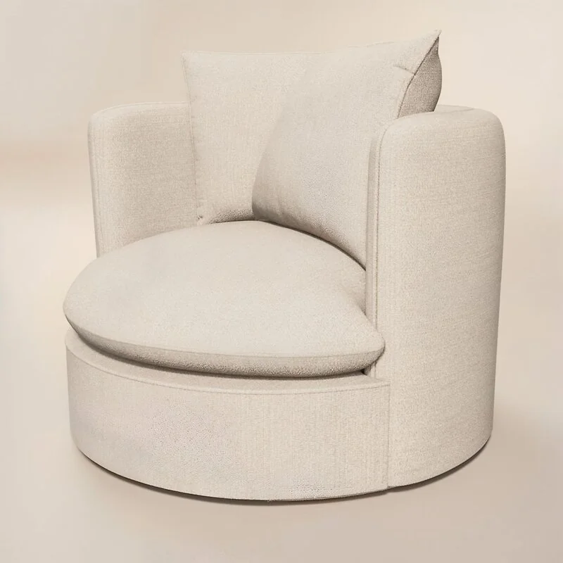 Solace+Co Maisie Swivel Armchair Beige Chenille image 5