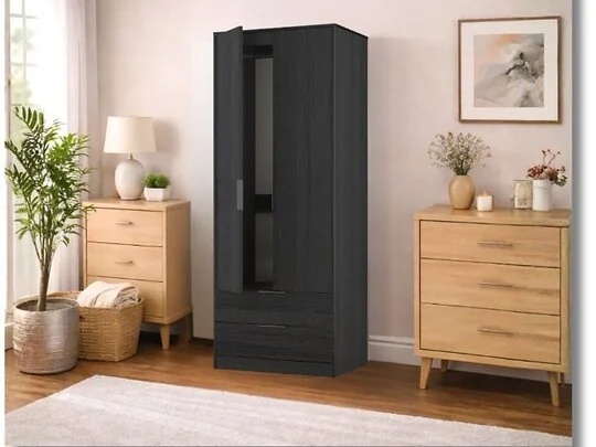 Welcome Furniture Diego 2 Door Wardrobe Closet with Drawers