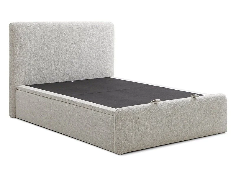 Kyoto Belle Double End-Lift Ottoman Bed Natural Woven Chenille