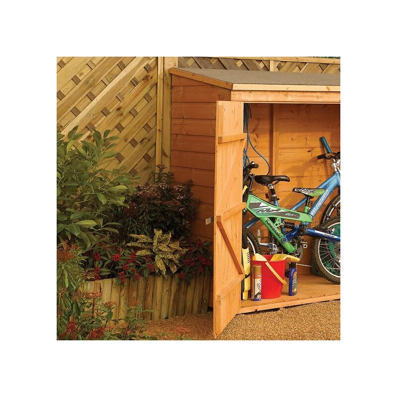 Rowlinson Wooden 6ft x 3ft Bike Shed in Honey Brown image 4