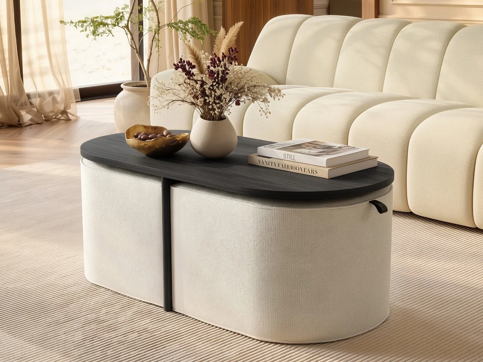 SOLACE+CO Leto Oval Coffee Table & Seating Set – view 2