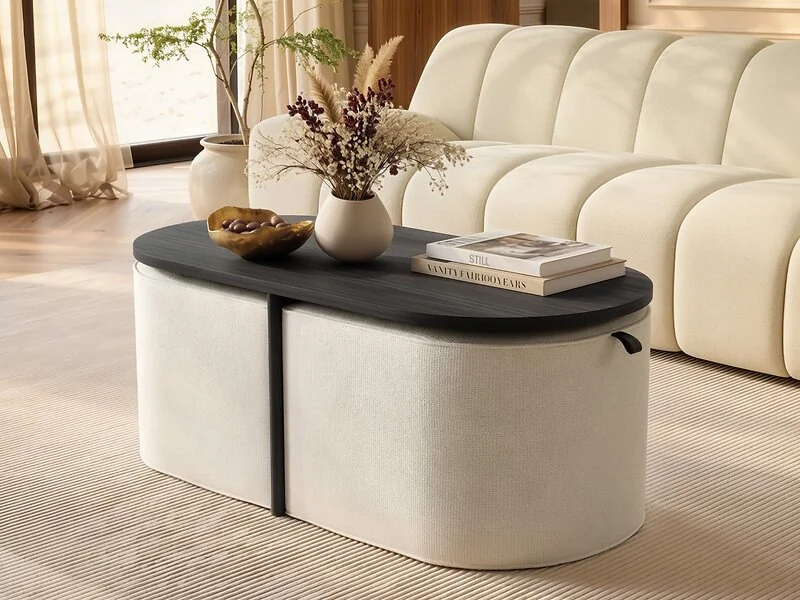 SOLACE+CO Leto Oval Coffee Table & Seating Set – view 2