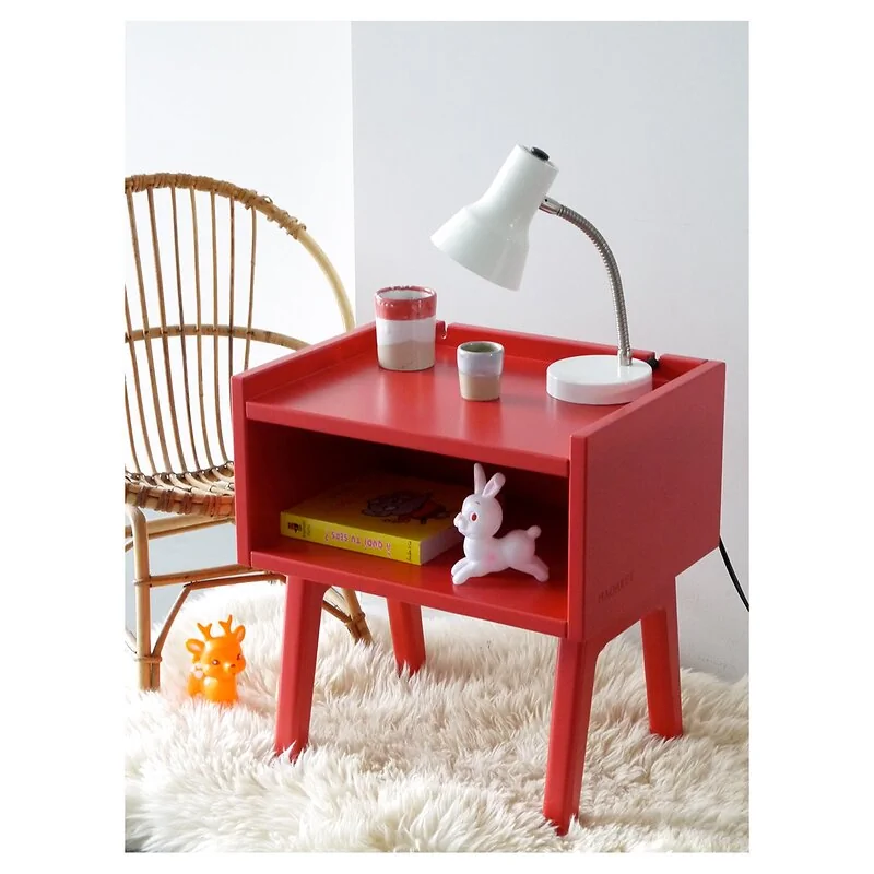 Mathy by Bols Childrens Bedside Table in Madavin Design available in 26 Colours